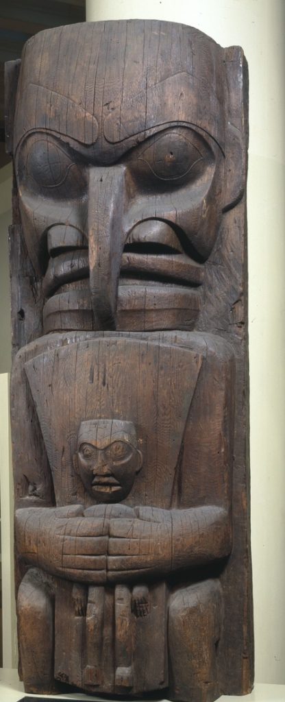 Heiltsuk (Bella Bella) (Native American). House Post, from a Set of Four, 19th century. Cedar wood, 98 x 35 1/4 x 17 1/2in. (248.9 x 89.5 x 44.5cm). Brooklyn Museum, Museum Expedition 1911, Museum Collection Fund, 11.700.1. Creative Commons-BY