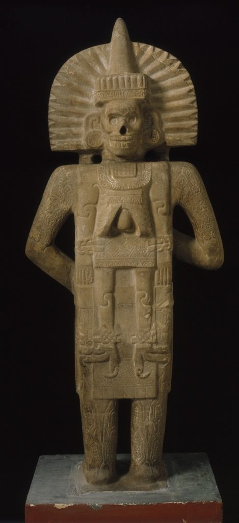 Huastec. Life-Death Figure, 900-1250. Sandstone, traces of pigment, 62 3/8 x 26 x 11 1/2 in. (158.4 x 66 x 29.2 cm). Brooklyn Museum, Frank Sherman Benson Fund and the Henry L. Batterman Fund, 37.2897PA. Creative Commons-BY