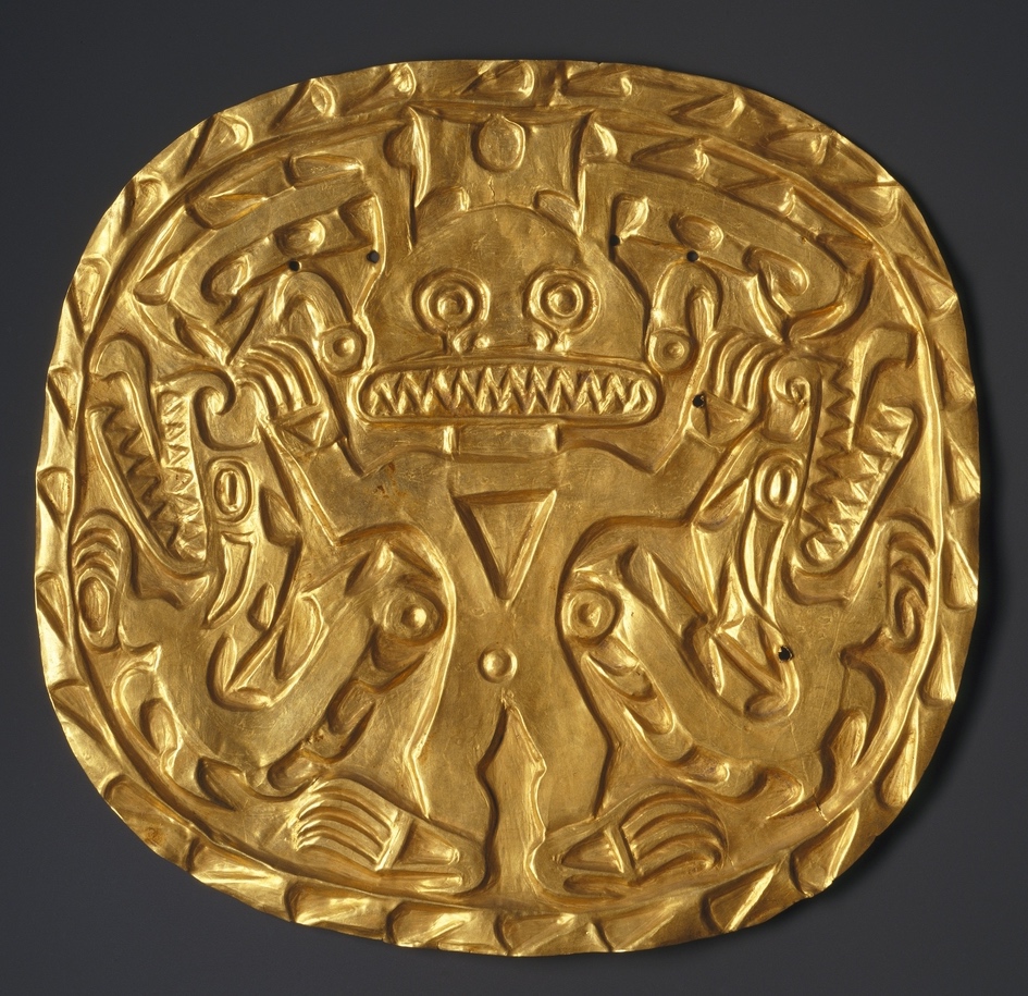 Plaque, ca. 700. Gold, 9 x 8 1/2 in. (22.9 x 21.6 cm). Brooklyn Museum, Museum Expedition 1931, Museum Collection Fund, 33.448.12. Creative Commons-BY