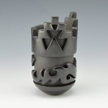 Alternative view of Tafoya, Shirley - Tall Jar with Kiva Carved Rim and Carved Avanyu (2001)