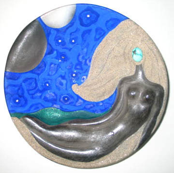 4. Mermaid plate w acrylic paint