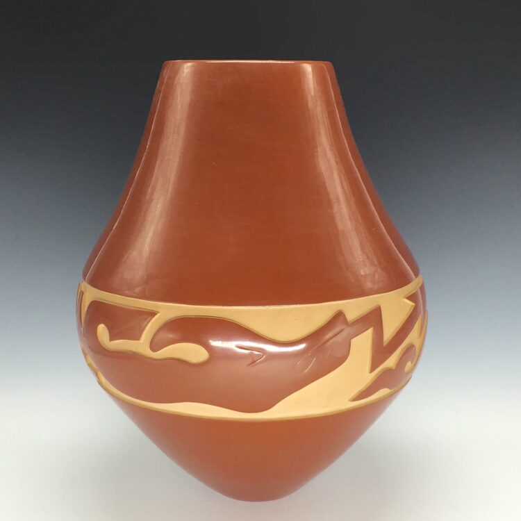 Tafoya, LuAnn - Large Red Jar with Avanyu Design