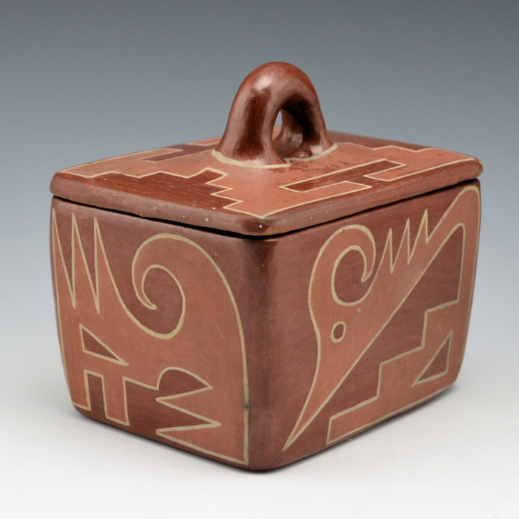 Tafoya, Margaret - Red on Red Box with Avanyu (1930's -1940's)
