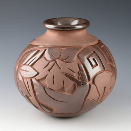 Begay, Jr., Harrison - Brown Jar with Hummingbirds and Flowers (2017)