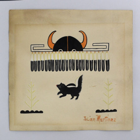 Martinez, Julian - "Skunk and Buffalo" Gauche Painting (1920s)