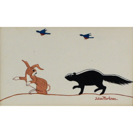 Martinez, Julian - "Skunk and Rabbit" Gauche Painting (1920s)