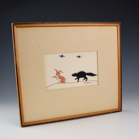 Alternative view of Martinez, Julian - "Skunk and Rabbit" Gauche Painting (1920s)