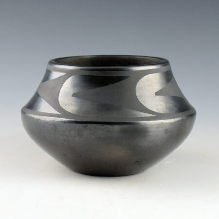 Roybal, Tonita - Gunmetal Jar with Plant Designs (1920's)