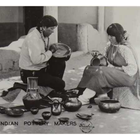 Alternative view of Roybal, Tonita  - Small Red-on-Red Plate with Rain and Bird Designs (1920s)