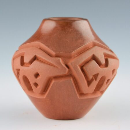 Alternative view of Begay, Jr., Harrison - Small Brown Jar with Heartline Bears (2000)