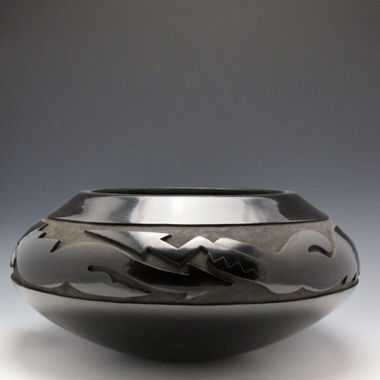 Whitegeese, Daryl - Large Double Avanyu Wide Shoulder Jar