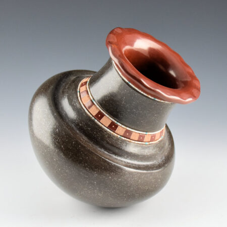 Alternative view of Sanchez, Russell  - Black-and-Red Water Jar with Raindrop Rim