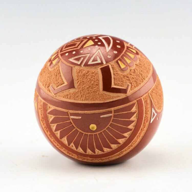 Haungooah, Art Cody - Seedpot with Dancer and Sun Design (1985)