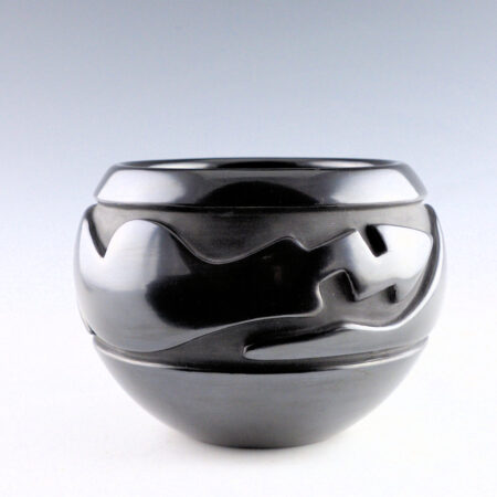 Alternative view of Youngblood, Nathan & Mela - Bowl with Carved Avanyu and Ribbon (1979)