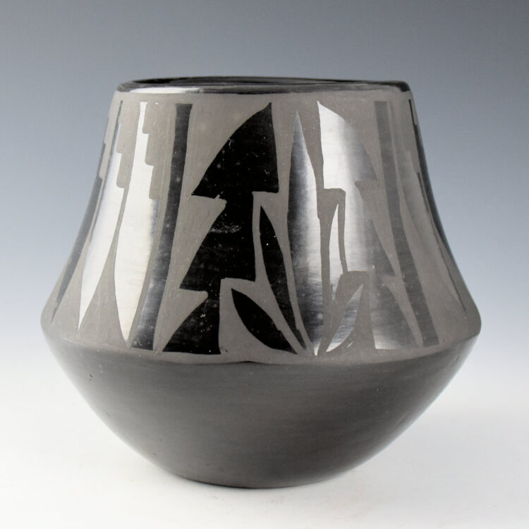 Tafoya, Madeline - Large Jar with Feather and Plant Designs (1980s)