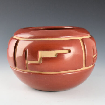 Alternative view of Trammel, Jennie - Red Bowl with Mesa and Rain Designs (1980's)
