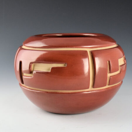 Trammel, Jennie - Red Bowl with Mesa and Rain Designs (1980's)