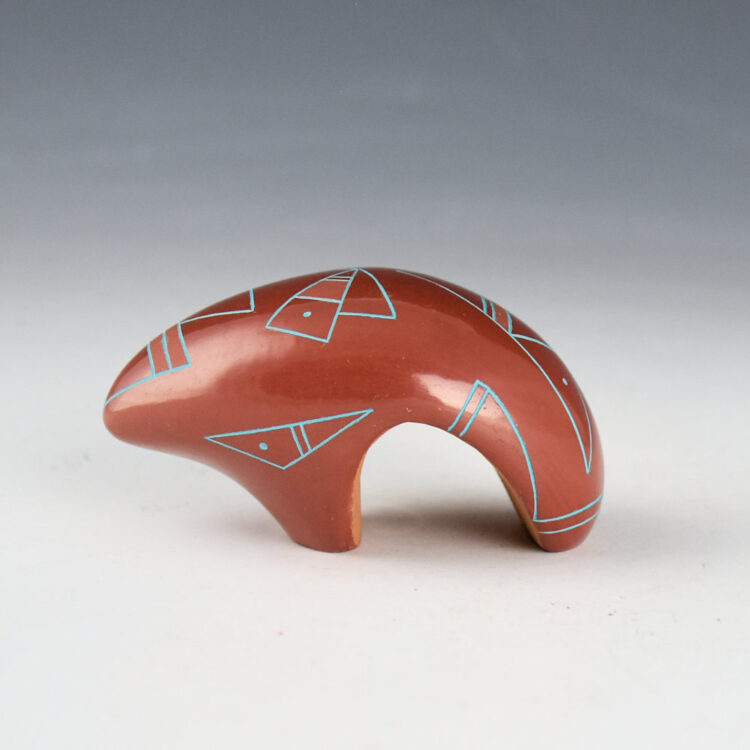 Speckled Rock, Paul - Red Bear with Incised Butterfly Designs (2002)