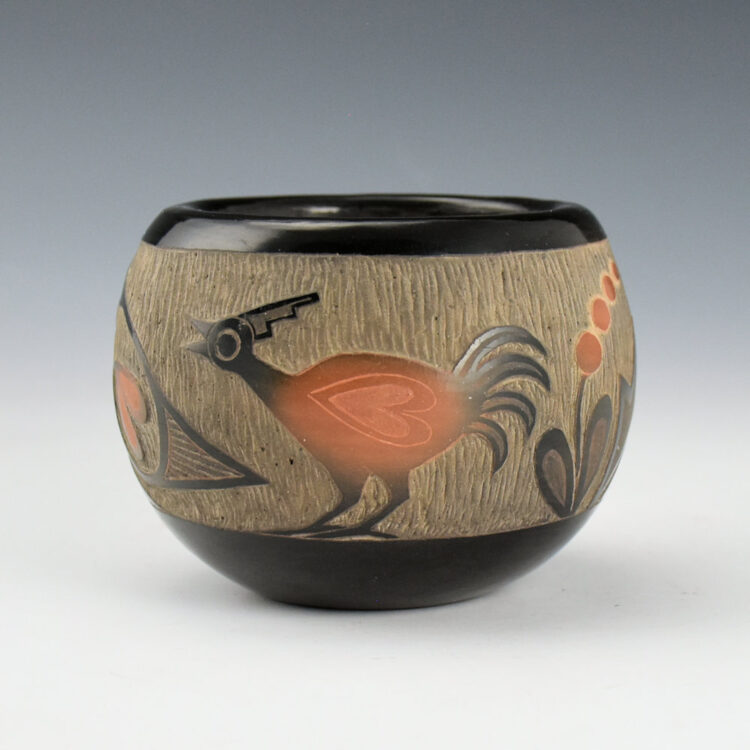 Moquino, Corn - Bowl with Birds and Plants (1980s)