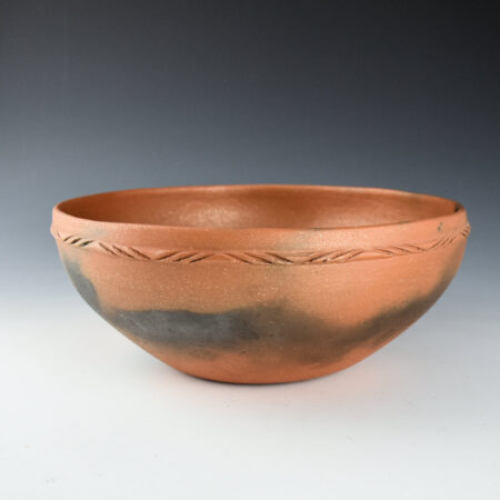 Tso, Jared - Traditional Micaceous Bowl with FireClouds and Raised Rim (2020)