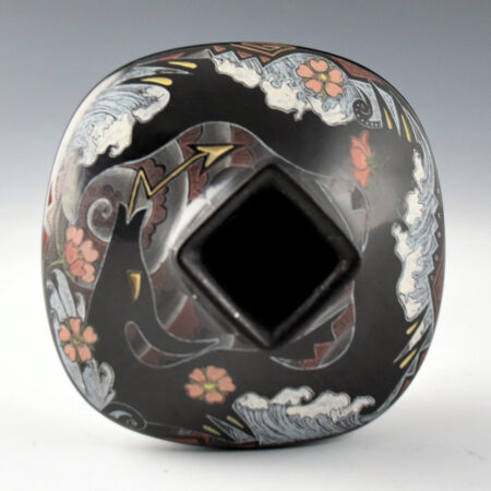 Alternative view of Tafoya, Jennifer - "Avanyu and Cherry Blossoms" Square Neck Square Jar