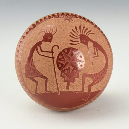 Lonewolf, Joseph - Seedpot with Flute Player, Butterfly, and Star (1977)