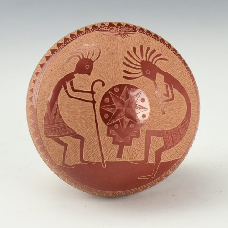 Lonewolf, Joseph - Seedpot with Flute Player, Butterfly, and Star (1977)