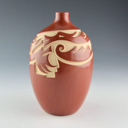 Diaz, Tina - Red Jar with Carved Avanyu