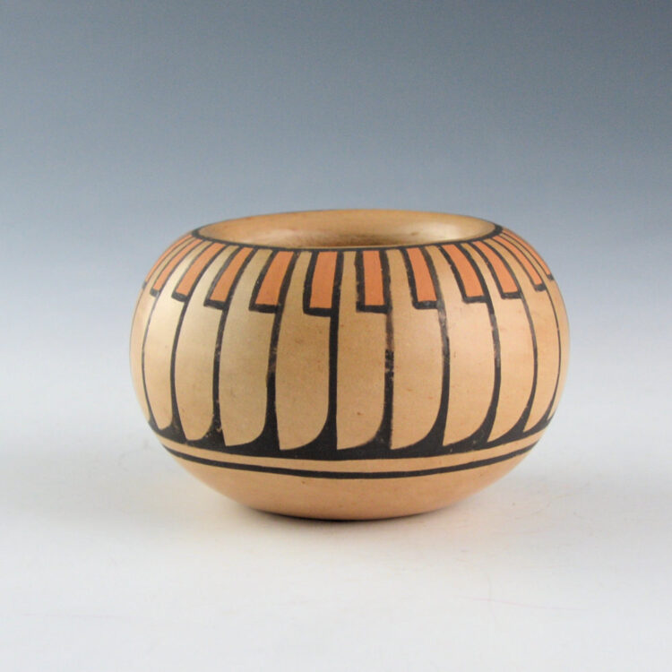 Blue Corn - Polychrome Bowl with Feather Design (1970s)