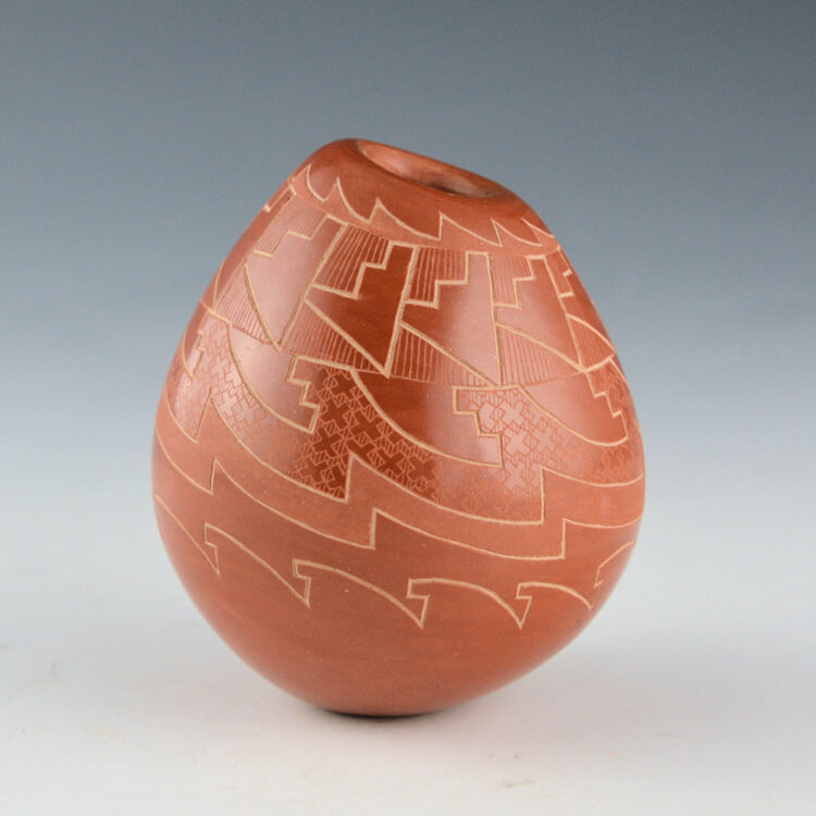 Folwell, Polly Rose - Asymmetric Jar with Feather Design