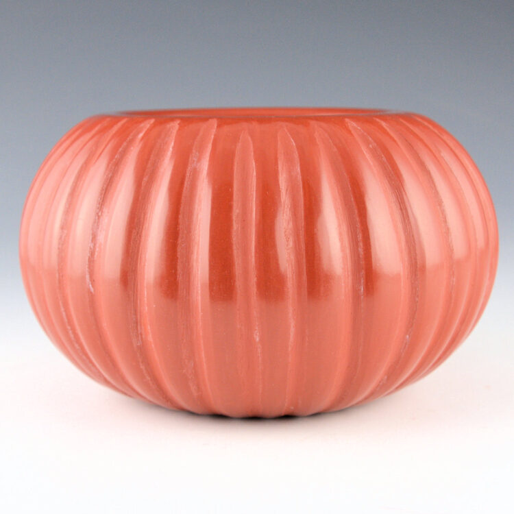 Baca, Angela - Red Melon Bowl with 32 Ribs (1970s)