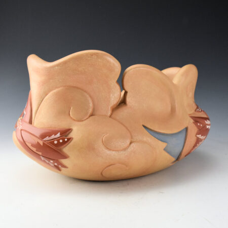 Alternative view of Borts-Medlock, Autumn - "Blue Sky and Red Birds" Sculptural Wide Jar (2022)
