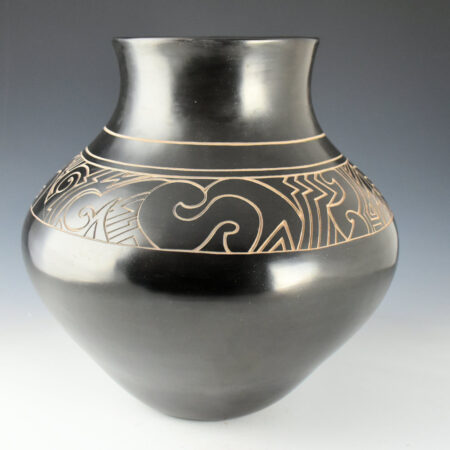 Folwell, Jody - 10" Tall Water Jar with Incised Rain Designs