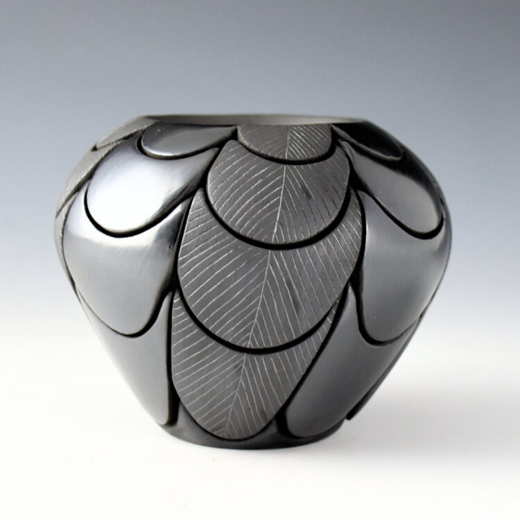 Tafoya, Stephanie - "Under My Wing" Swirling Eight Large Feathers Bowl
