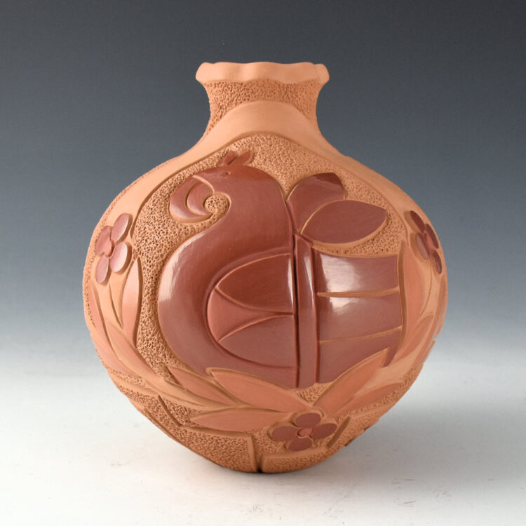 Garcia, Tammy - Red Water Jar with Parrots and Flowers