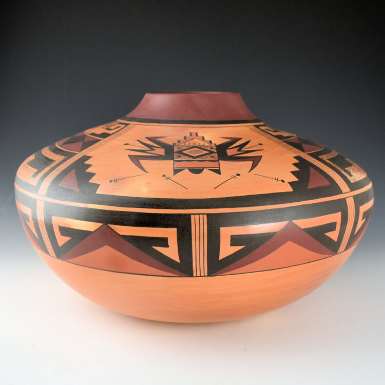 Clashin, Debbie - 13" Wide Jar with Eagle Tail, Mountain and Dragonflies