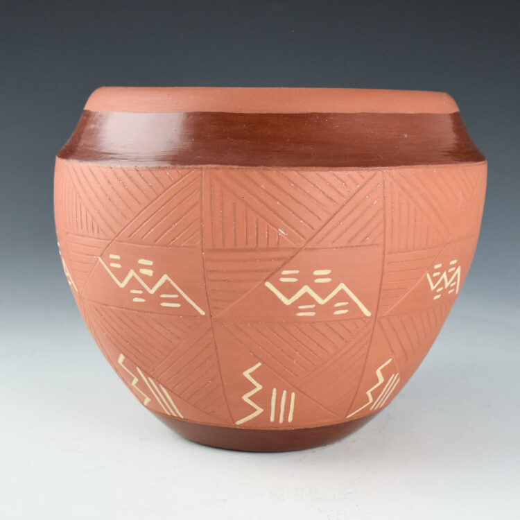 Herrera, Rosita de - Incised Potsuwi'i Jar with Painted Designs (1970s) - Image 3