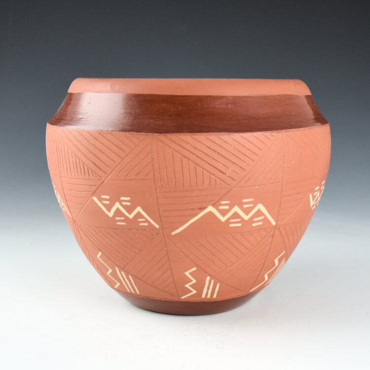 Herrera, Rosita de - Incised Potsuwi'i Jar with Painted Designs (1970s) - Image 2