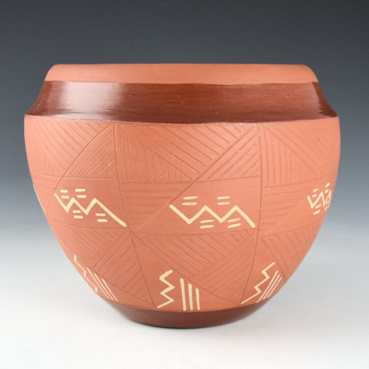 Herrera, Rosita de - Incised Potsuwi'i Jar with Painted Designs (1970s)