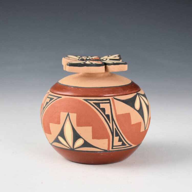 Eteeyan, Mary Louise - Bowl with Butterfly Lid and Plant Designs