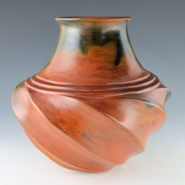 Manymules, Samuel  - Large Water Jar with Sharp Melon Swirls