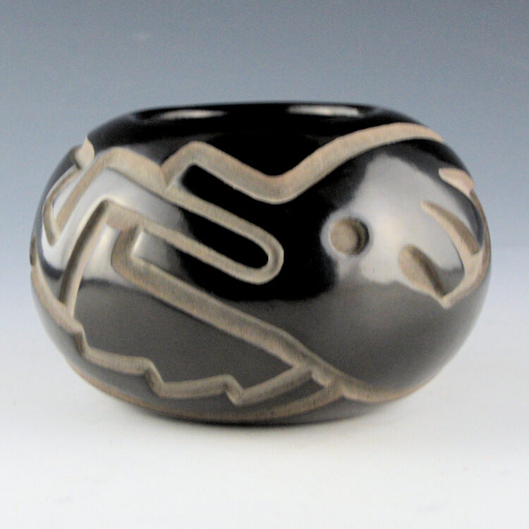 Harvier, Andrew & Judy (Nana Kaa) - Bowl with Carved Avanyu (1990s)