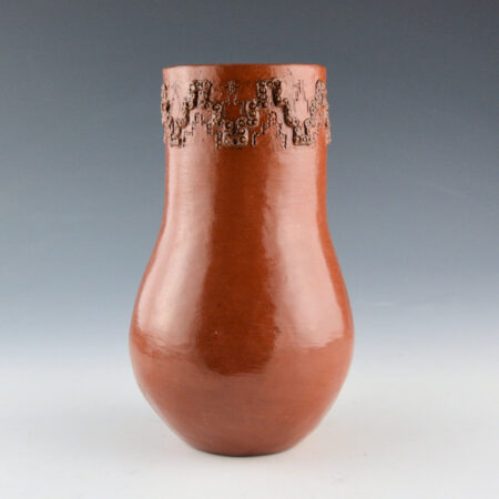 Alternative view of Tso, Jim- Long Neck Jar with Raised Cloud Design (1990s)