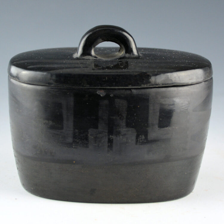 Gonzales, Juanita - Oval Box with Mountain and Cloud Designs (1930s)