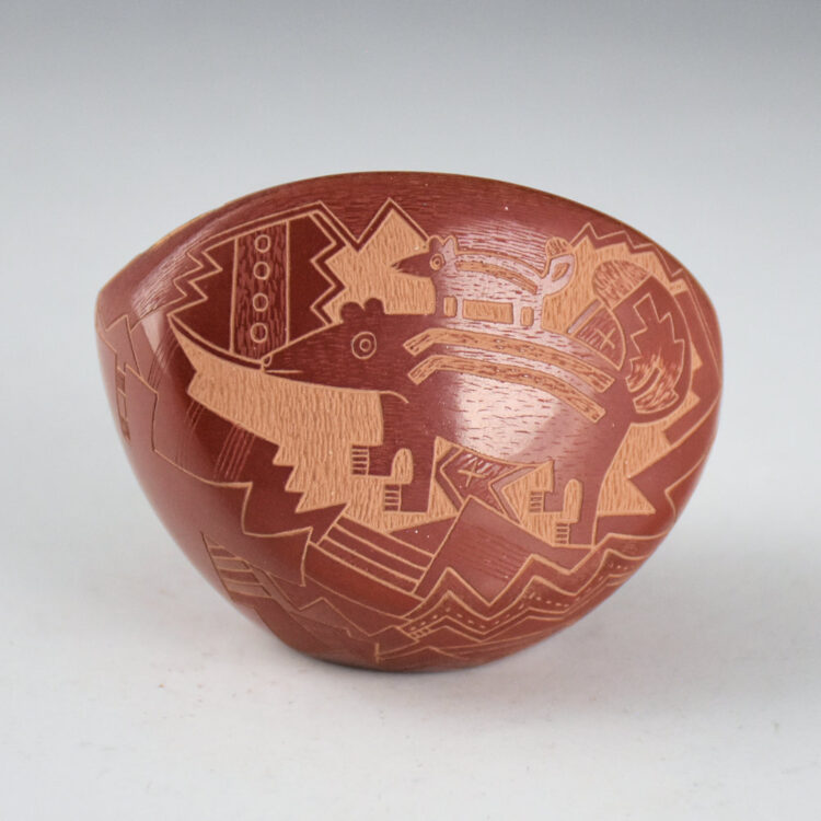 Romero, Susan "Snowflake" - Two-Sided Seedpot with Skunks (1980s)