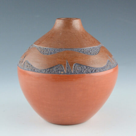 Alternative view of Gonzales, Tse-Pe - Red and Brown Jar with Avanyu (1980s)
