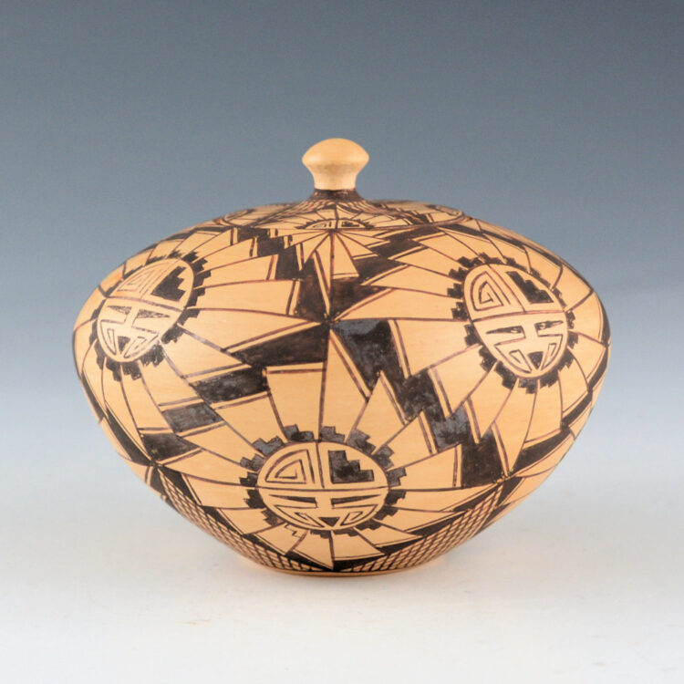 Adams, Kathy - Bowl with Sun Designs and Lid