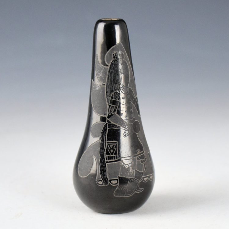 Tafoya, Ray  - Black Jar with Pueblo Dancer (1981)
