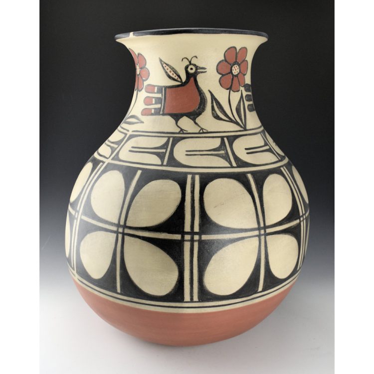 Tenorio, Robert  -17" Tall Jar with Birds and Flower Designs (1996)