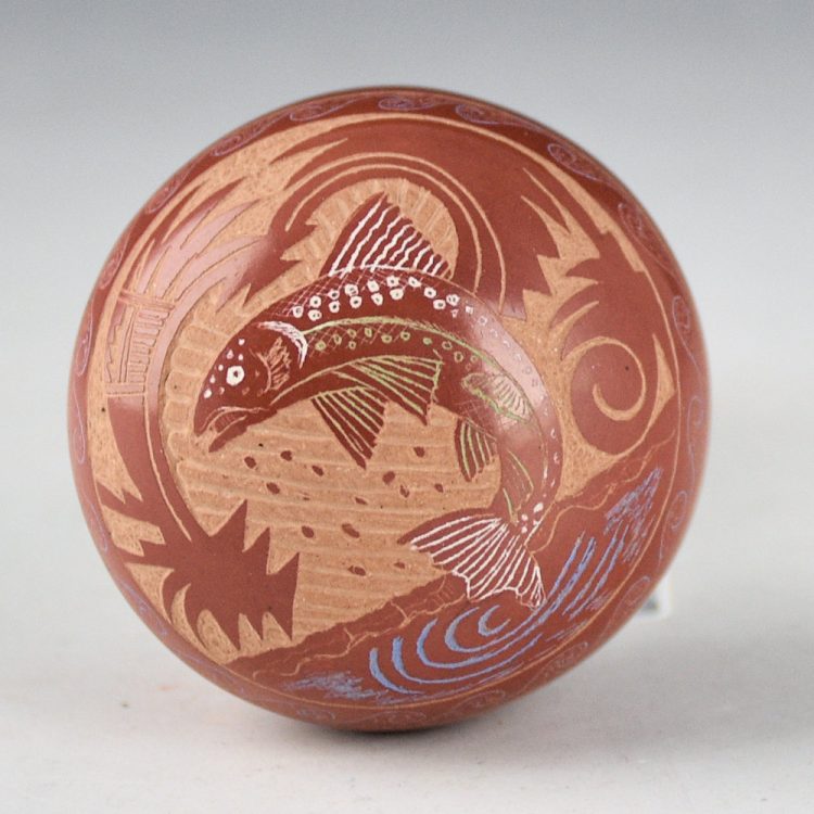 Medicine Flower, Grace - Multi-Color Seedpot with Trout (1985)